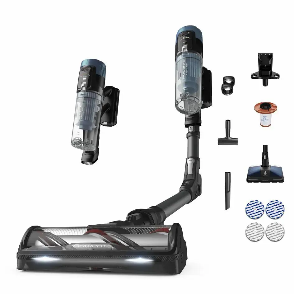 Пилосос бездротовий Rowenta X-Force Flex 14.80 Animal Aqua 240 Вт вологе прибирання автон. робота до 90 хв HEF system 99.9% чорно-синій - фото 2