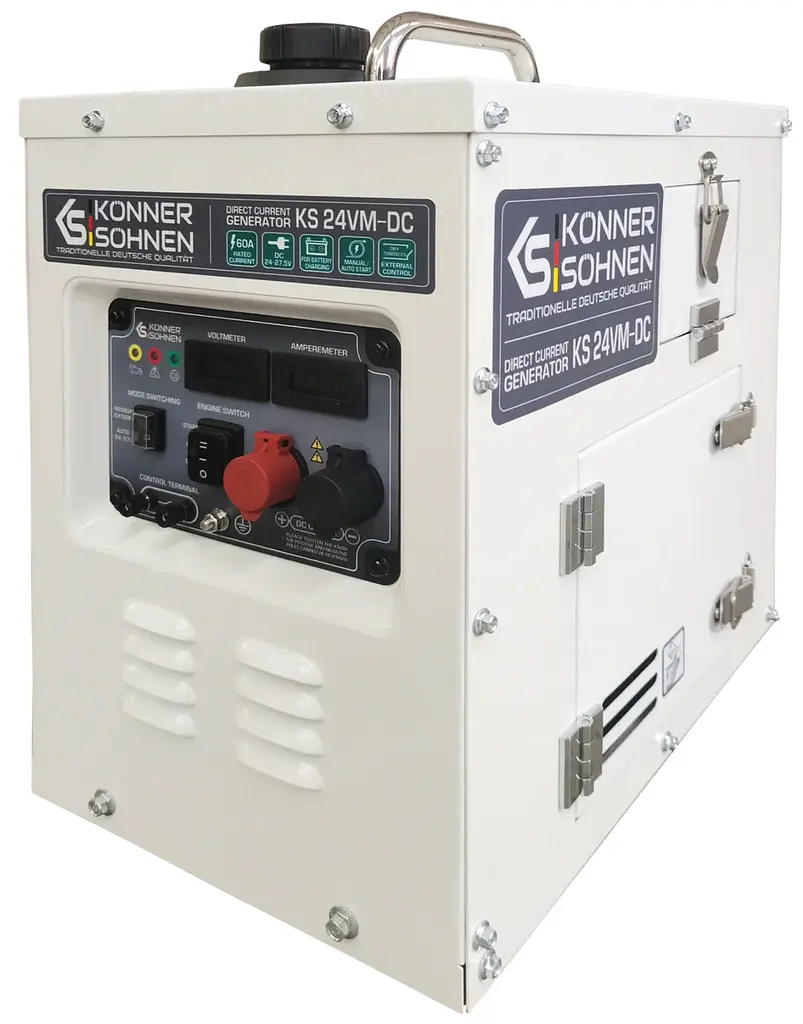 Генератор постійного струму бензиновий Konner&Sohnen KS 24VM-DC 1.6кВт 24–27.5В 60А електростартер 27.5кг