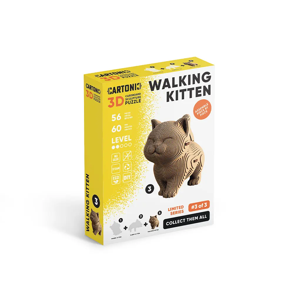 WALKING KITTEN - Картонний 3Д пазл Cartonic - фото 2