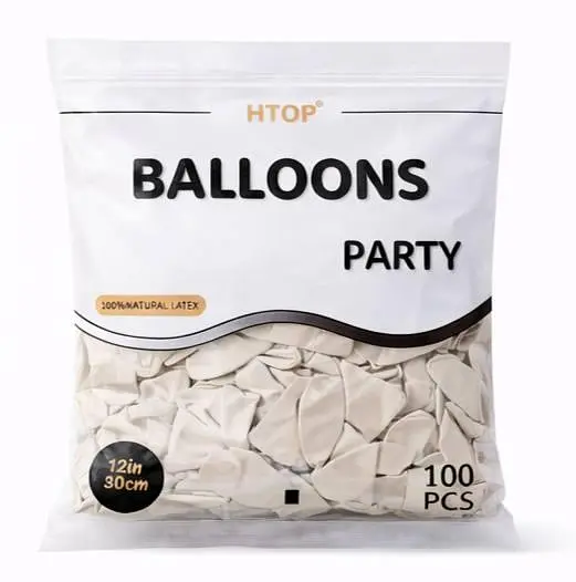 Повітряні надувні кульки HTOP Balloons Party 12 дюймів 100 шт. яскраві товари аксесуари для свята Білий - фото 2
