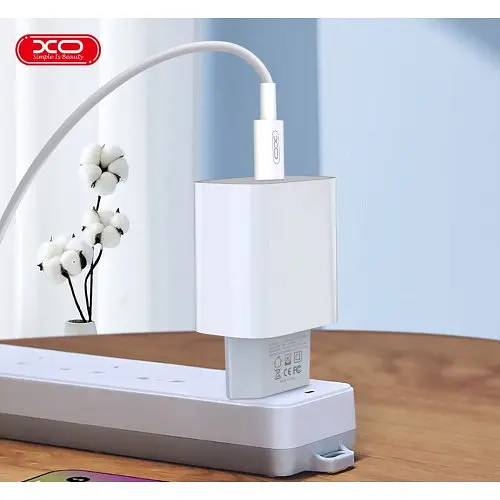 Сітчастий зарядний пристрій XO L129 EU 20W PD Fast charger Білий - фото 2