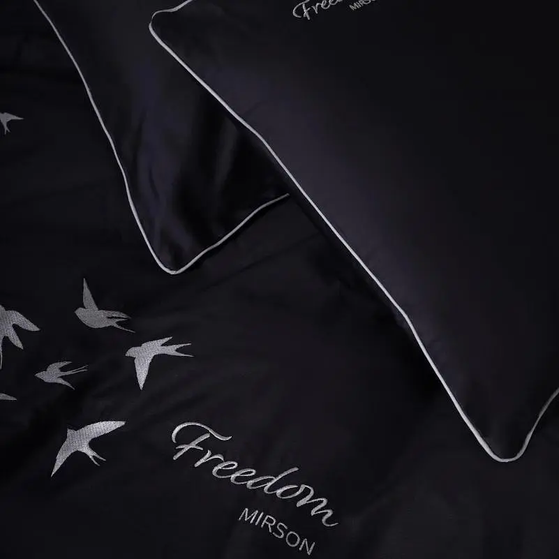 Комплект постільної білизни MirSon Сатин Elit 0055 Black Pearl Freedom 200х220 см (2200010538663) - фото 2