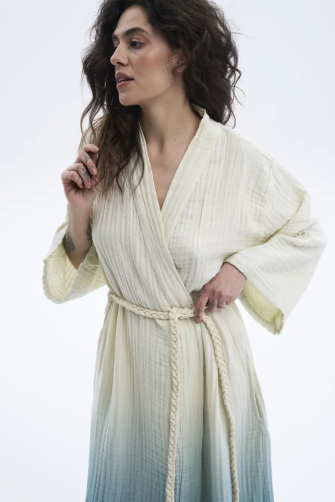 Халат Lotus Home - Nitra muslin blue L/XL - фото 5