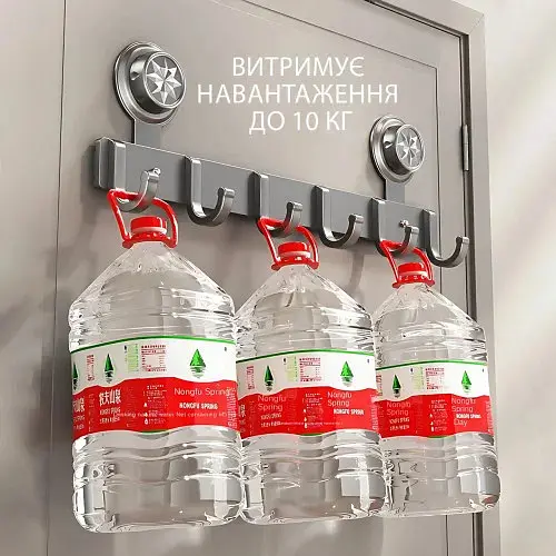 Металева вішалка на двері Storage rack AND 101-20 чорна • Навісні гачки в стилі ЛОФТ для одягу, рушників, сумок та аксесуарів - фото 2