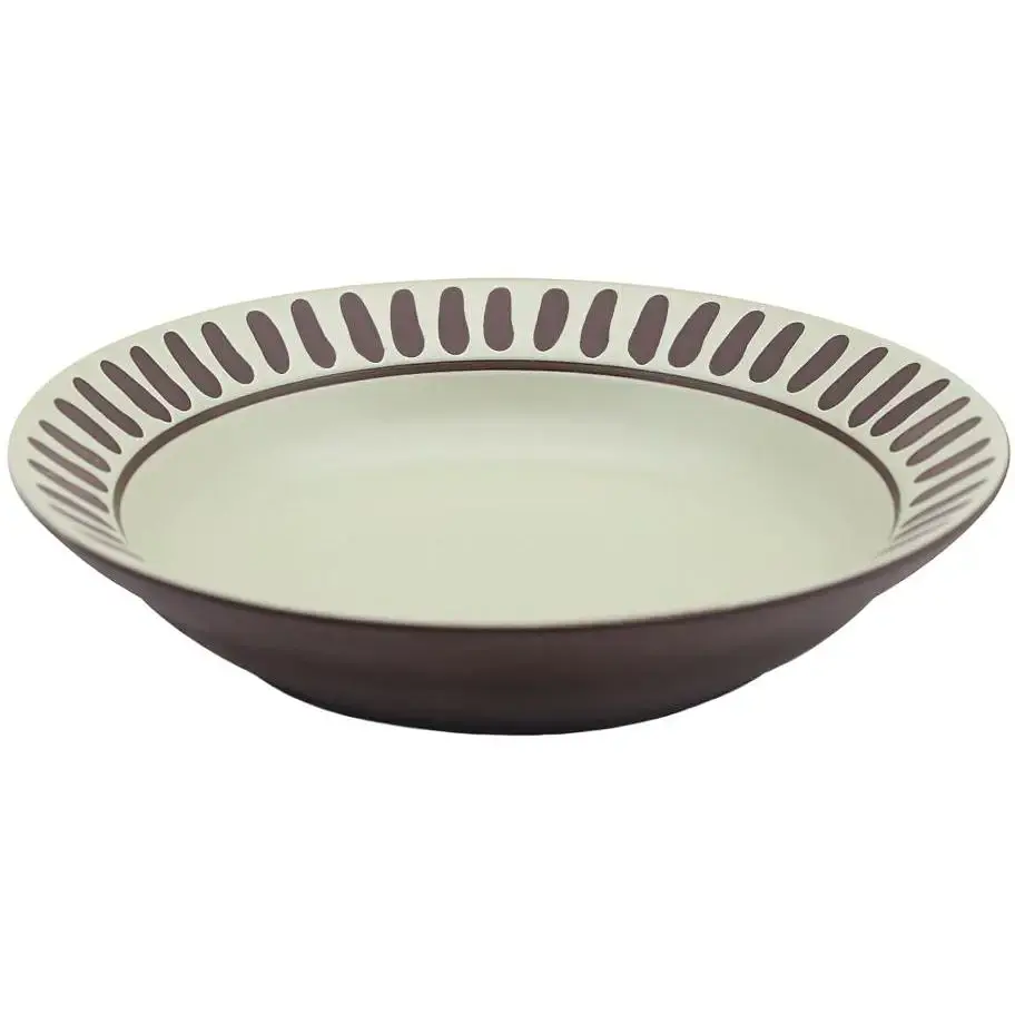 Тарелка глубокая МВМ My Home KP-39 ручной работы 20.5 см оливковая (KP-39 OLIVE) - фото 2