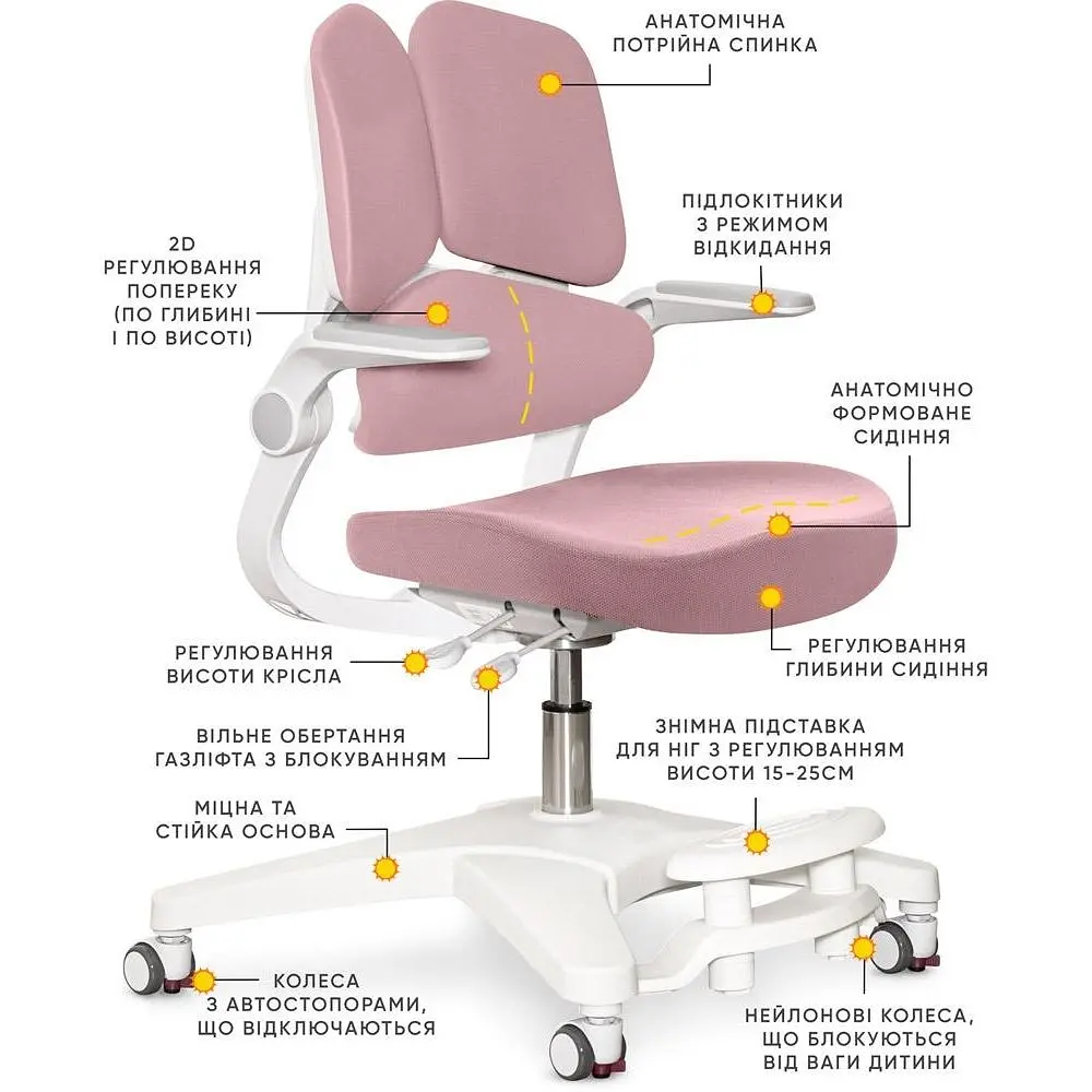 Детское кресло Mealux Trident Dark Pink (Y-617 DP)  - фото 3