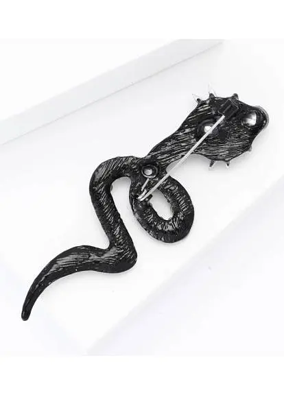 Брошь Змея женская брошь-булавка синяя - фото 3