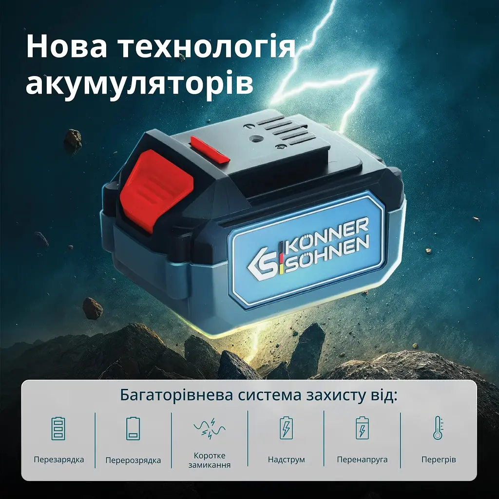 Konner & Sohnen Секатор акумуляторний Konner&Sohnen KS CPS20V-40 CASE 20В акб 1х2А·рік d 20-40мм ЗП кейс 1.0кг - фото 9