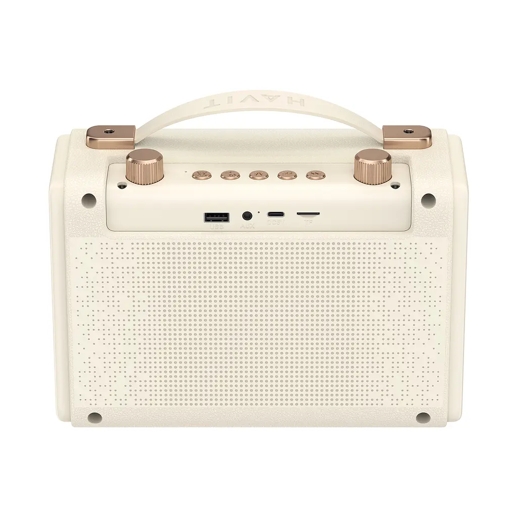 Портативна ретро колонка караоке HAVIT SK823BT 16W RGB Beige HAVIT (28308-000) - фото 7