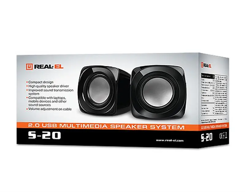 Акустична система REAL-EL S-20 Black - фото 2