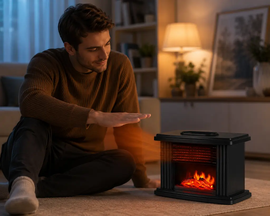 Тепловентилятор з технологією 3D-полум'я / Обігрівач Flame Heater з дистанційним керуванням - фото 2