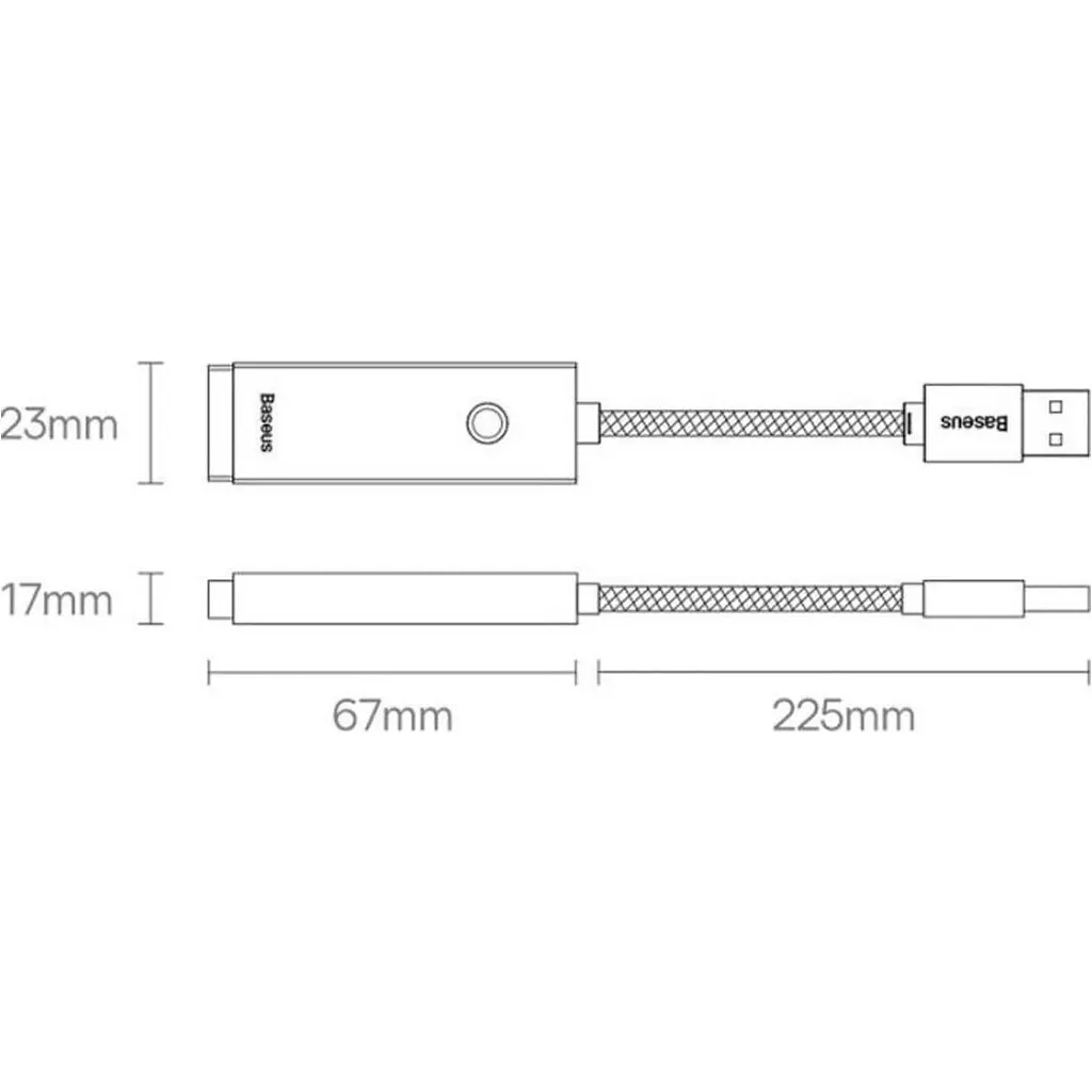 USB-хаб Baseus Lite Series USB-C - RJ45 LAN Adapter 0.22м Black (WKQX000301) [111356] - фото 8