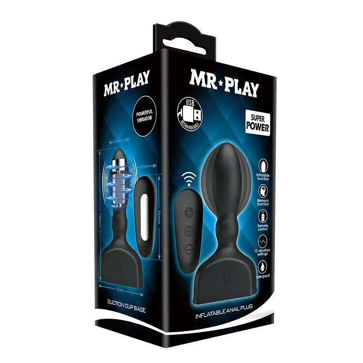 Анальная пробка Mr. Play Inflatable Anal Plug 11.8 см черный - фото 7