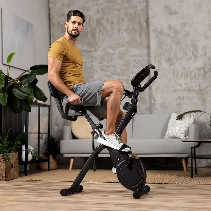 Велотренажер Hop-Sport HS-3030X Apeks X-Bike черно-золотистый - фото 4