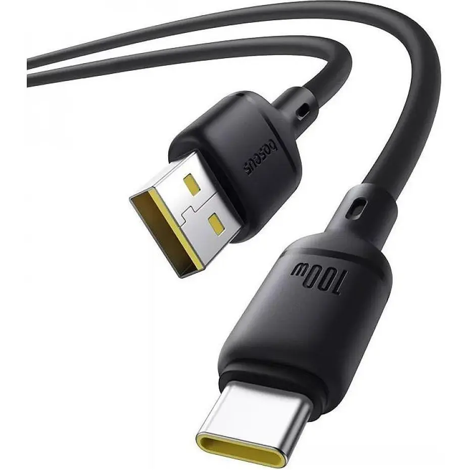 Кабель Baseus Silky Series USB-A to USB-C 100W 1m Black (P10377703113-00) [155534] - фото 2