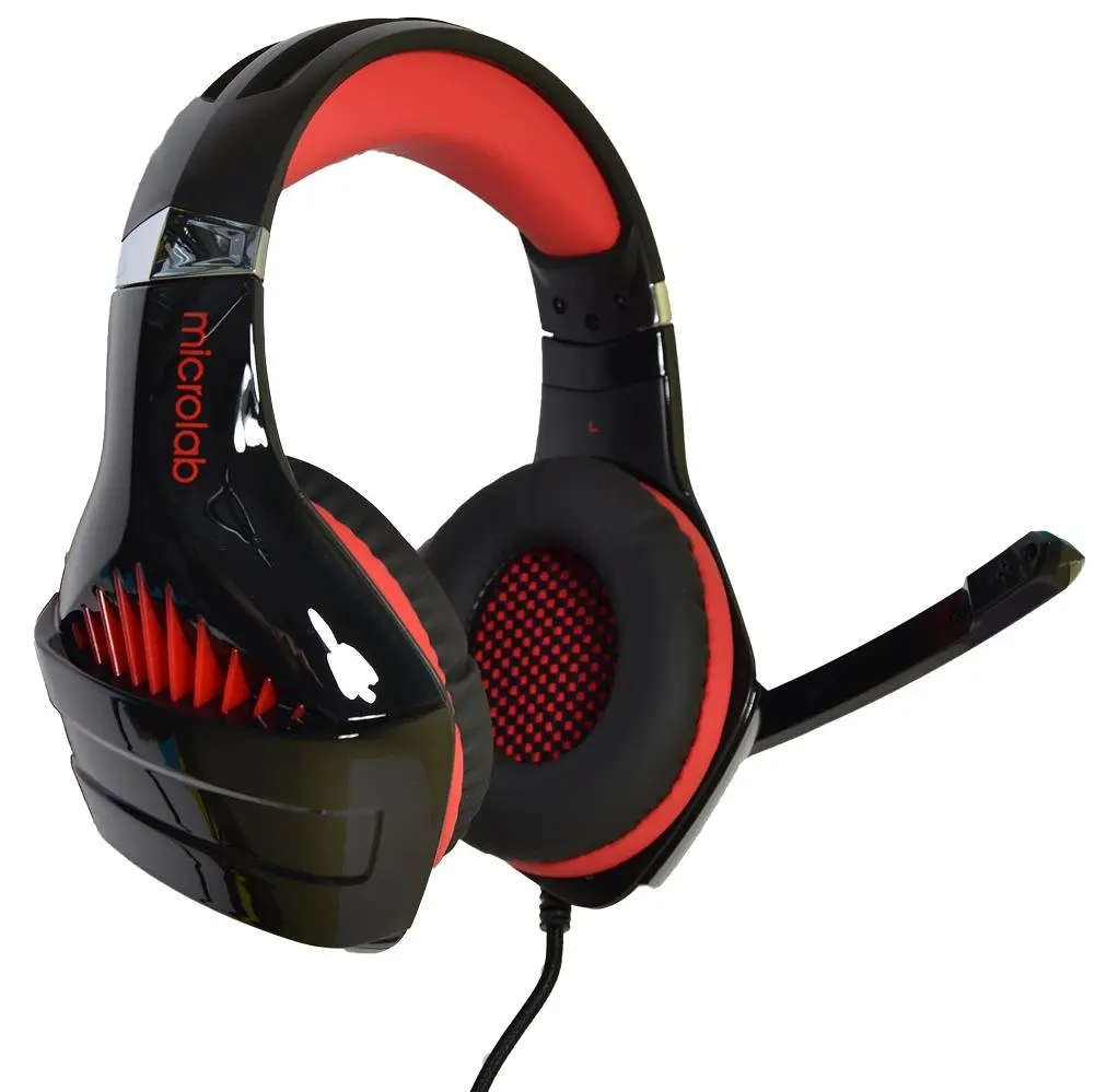 Гарнітура Microlab G6, 3,5мм+USB, Black-Red (G6_b+r)