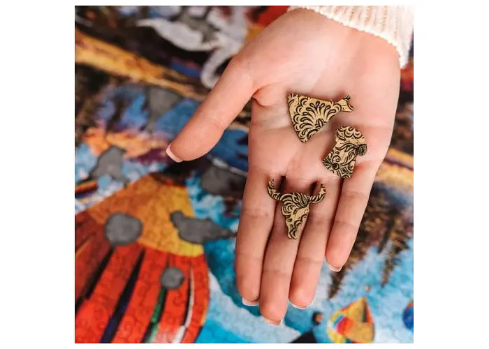 Пазл Trefl дерев'яний фігурний Дикі коти у джунглях 500+1 ел. (20152) - фото 4