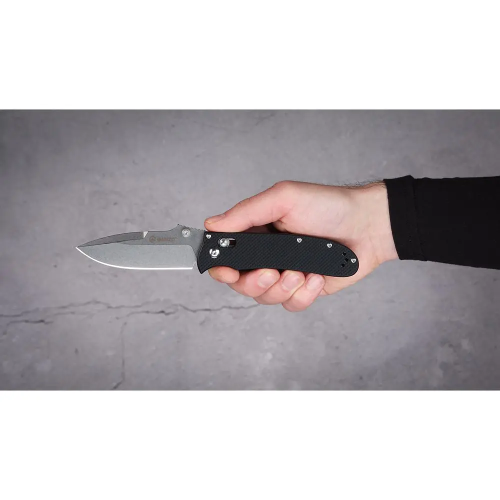 Ніж складаний Ganzo D704-BK D2 сталь чорний - фото 9