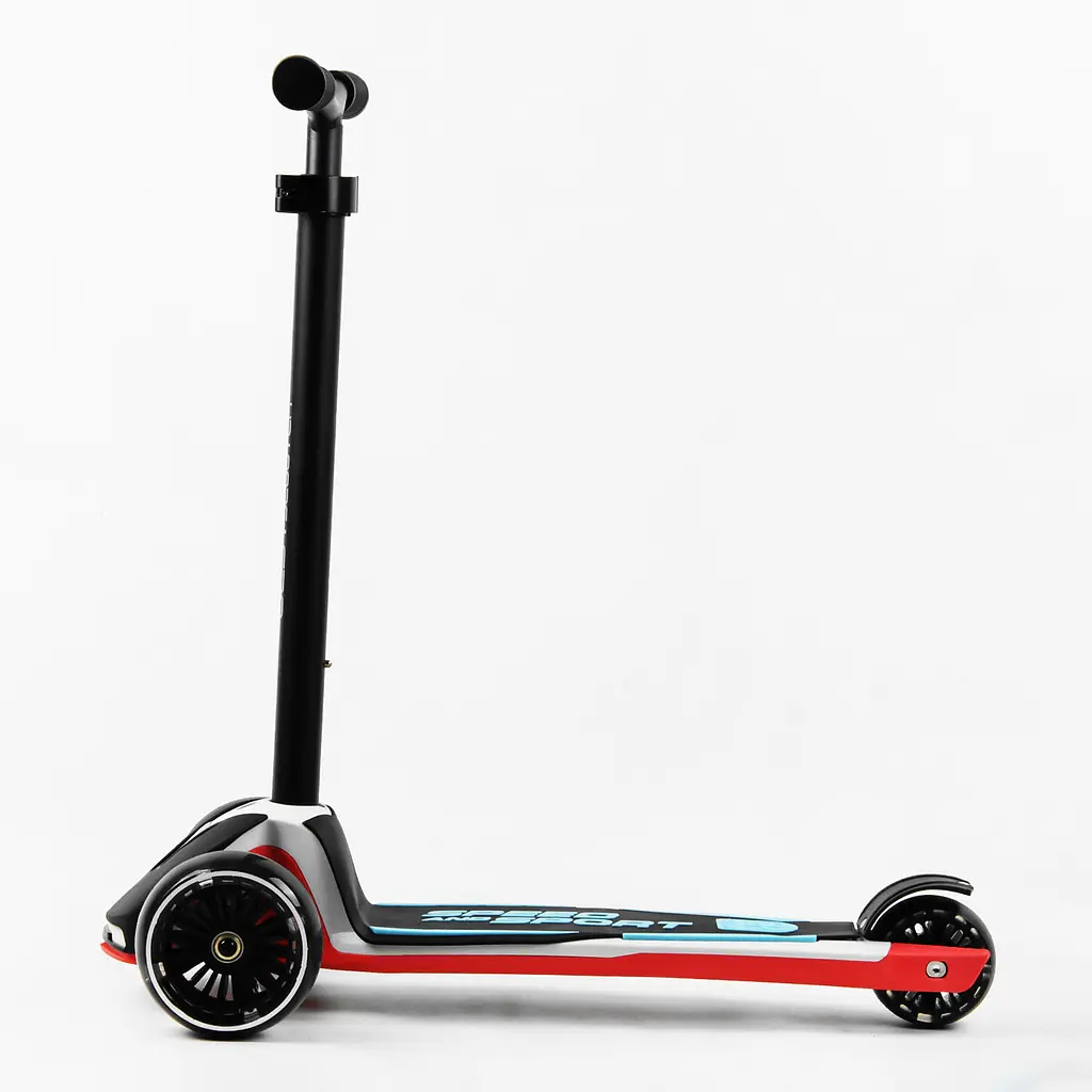 Самокат Maxi Best Scooter 64х18х36 см Чорно-червоний 000231631 - фото 3