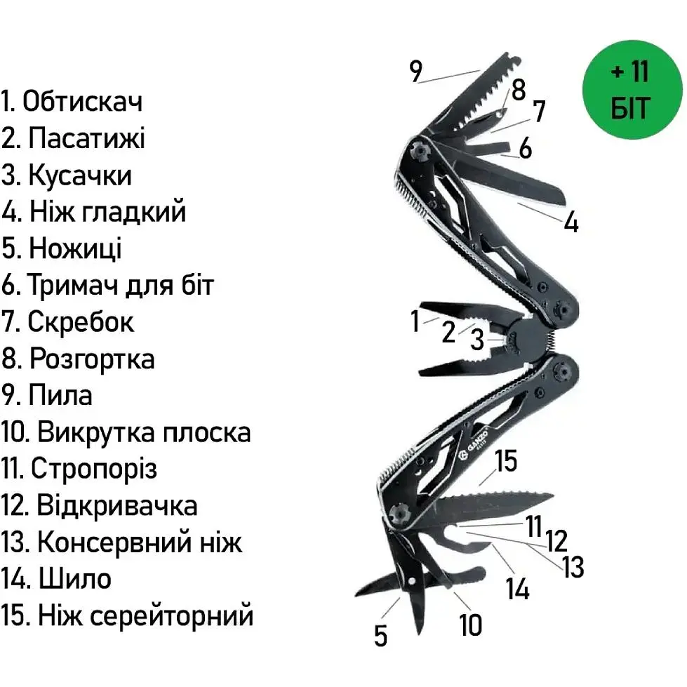 Мультитул Ganzo Multi Tool G202B - фото 5