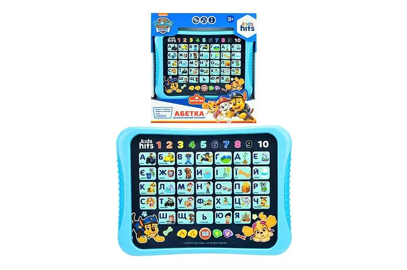 Планшет Kids Hits KH01/014L "Абетка." Paw Patrol на батарейках, звук, в коробці. 25*27*4 см