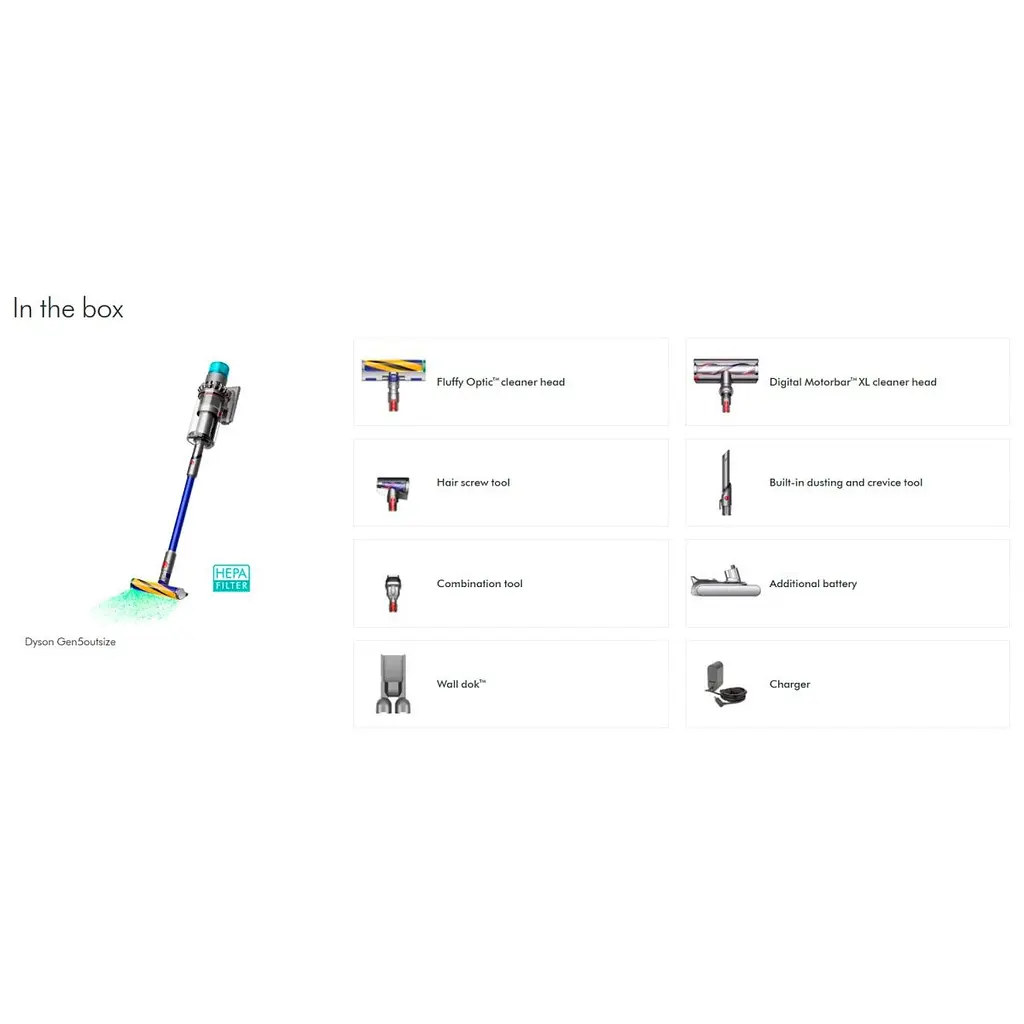 Вертикальний пилосос Dyson Gen5оutsize Nickel/Blue (447923-01) [94660] - фото 4