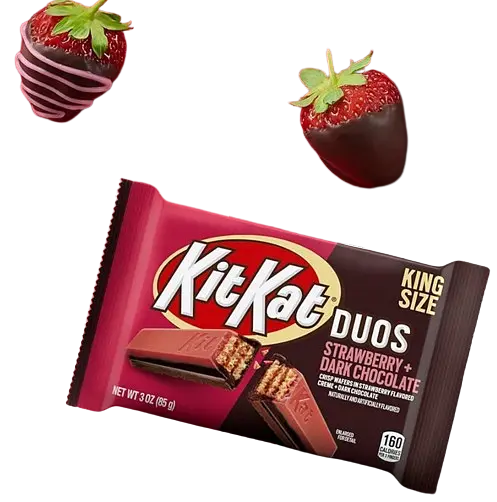 Шоколадний батончик Kit Kat Duos Chocolate Strawberry Creme Wafer King Size 85 г - фото 4