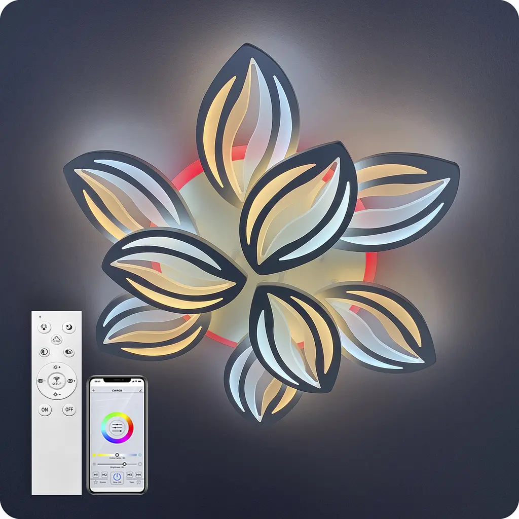 Люстра світлодіодна 517 Light 3color з пультом 180Вт Білий (02115) - фото 6