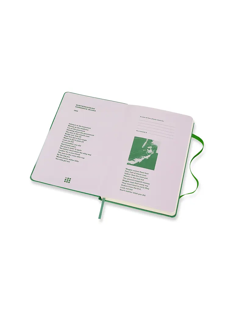 Записник Moleskine Bob Dylan середній, Лінійка Зелений (LEBDQP060A) - фото 3