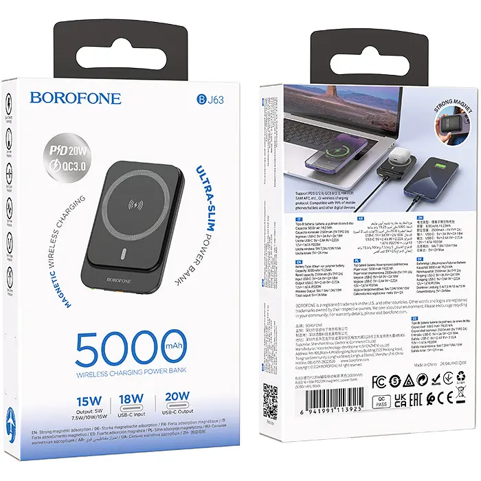 Внешний аккумулятор Borofone BJ63 Nimble 5000mAh 20W Black [123611] - фото 5