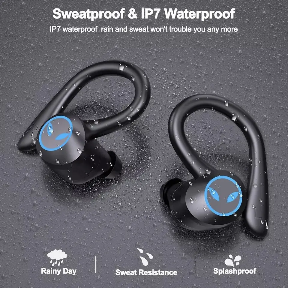 Бездротові спортивні Bluetooth навушники TWS Q25 Pro водонепроникні з сенсорами і мікрофоном Чорні - фото 6