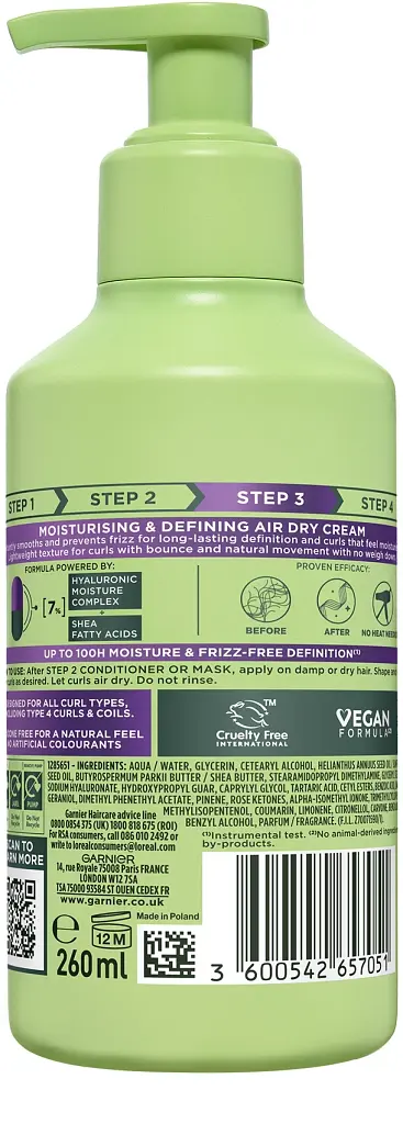 Незмивний крем для формування завитка для кучерявого волосся Garnier Fructis Curls Method №3 Air Dry Cream 260 мл - фото 2