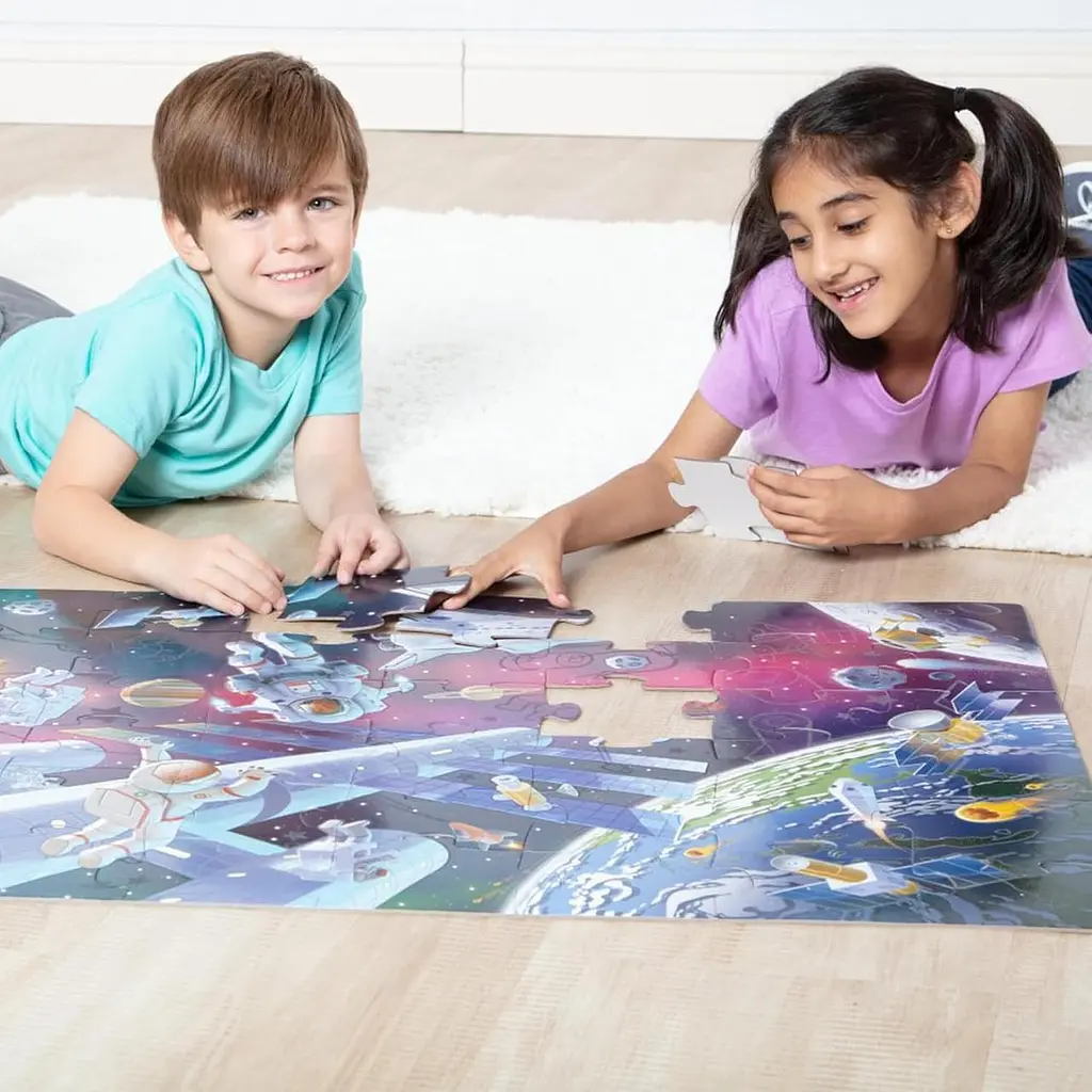 Підлоговий пазл Космос Melissa & Doug Glow in the Dark дитячий пазл на 48 деталей,світиться у темряві (SKU-218) - фото 3