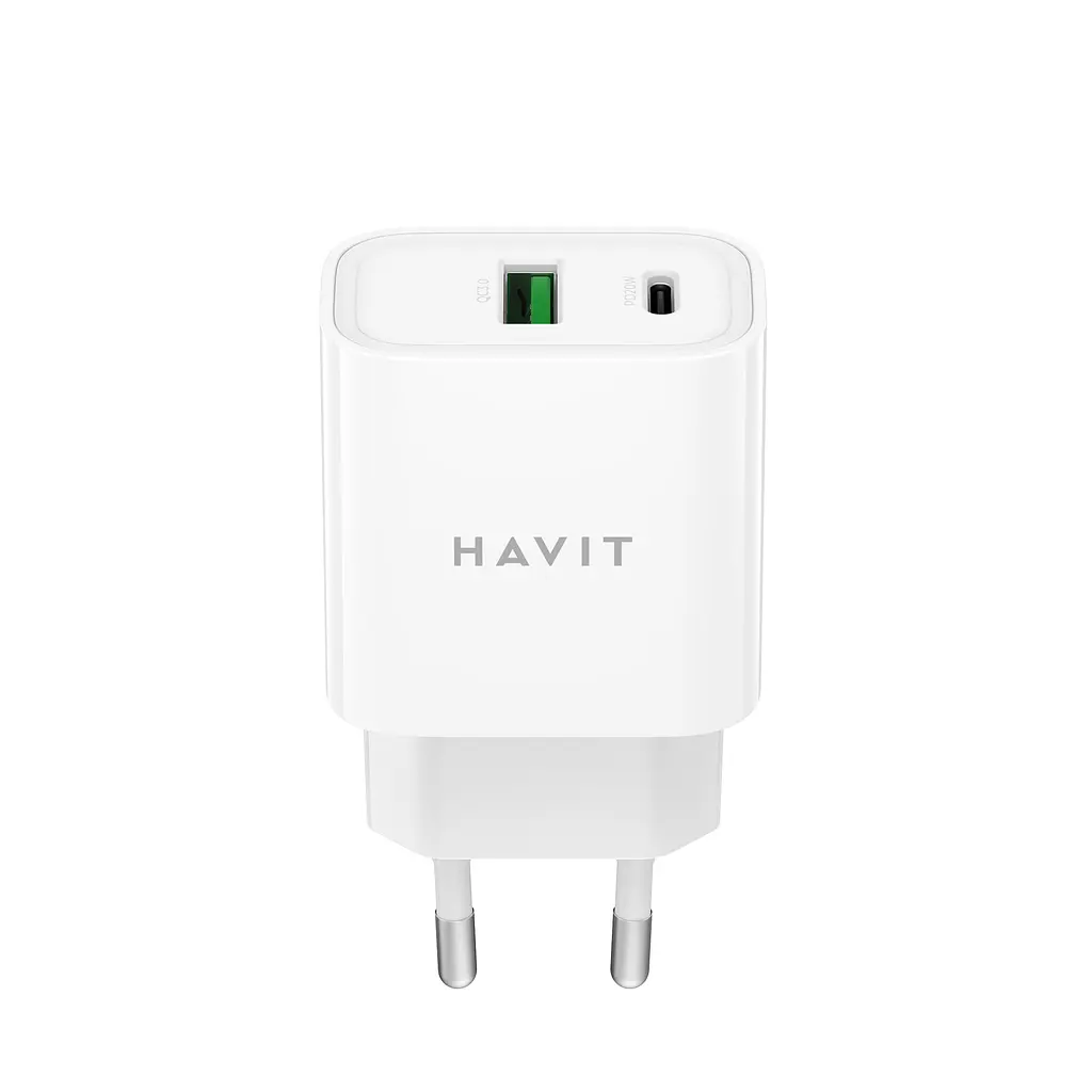 Зарядний пристрій Havit UC111 PRO 20W USB-Aта USB-C білий (HV-UC111-PRO-WH) - фото 3