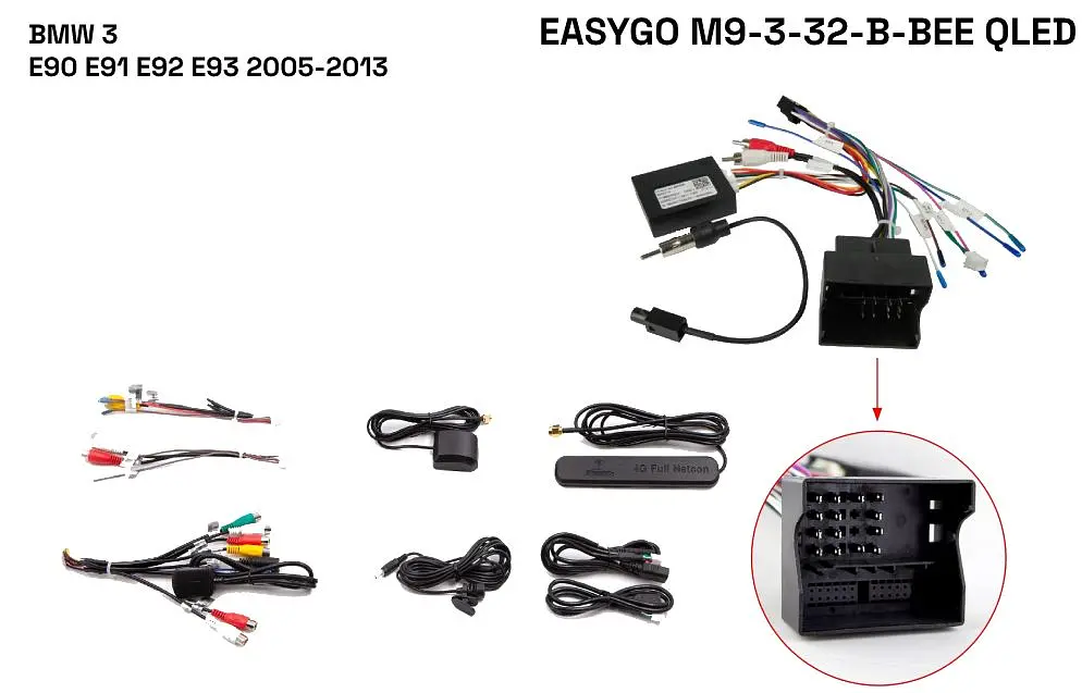 Штатна автомагнітола EasyGo M9-3-32-B-BEE QLED BMW 3 E90 E91 E92 E93 2005-2013 - фото 2