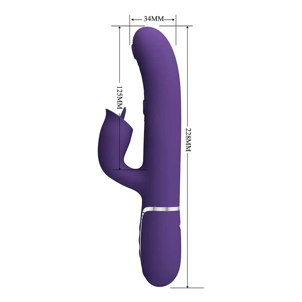 Вібратор PRETTY LOVE Gigi dark purple, 7 thumping functions 7 licking modes PRETTY LOVE BW-500035-2 100626 - фото 2