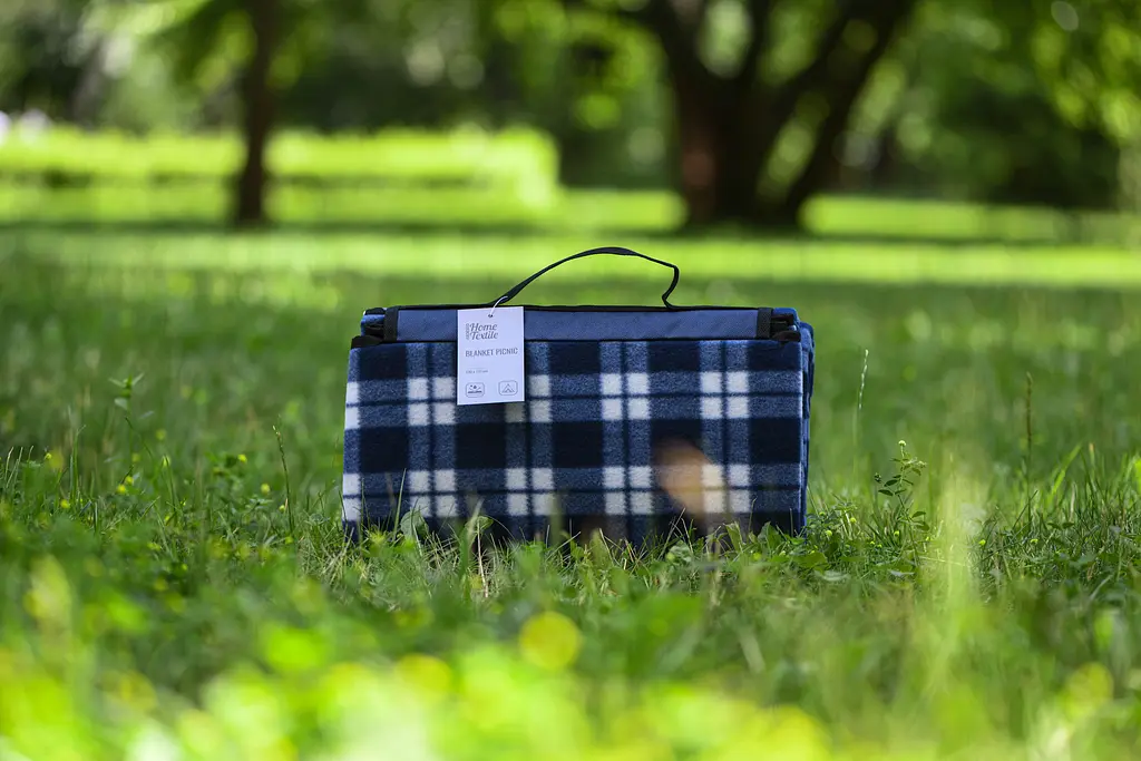 Плед Ardesto Picnic 130х170 см 100% полиэстер клеточка синий pbe0050456 - фото 8