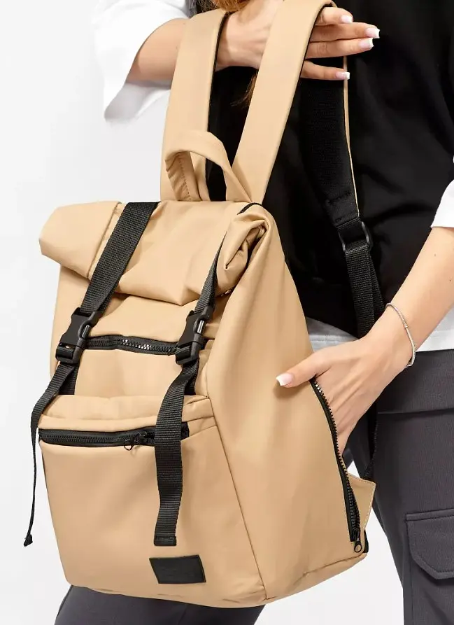 Жіночий рюкзак ролл Sambag Roll Top Zard бежевий 41 х 30 х 16 см (24238026) - фото 3