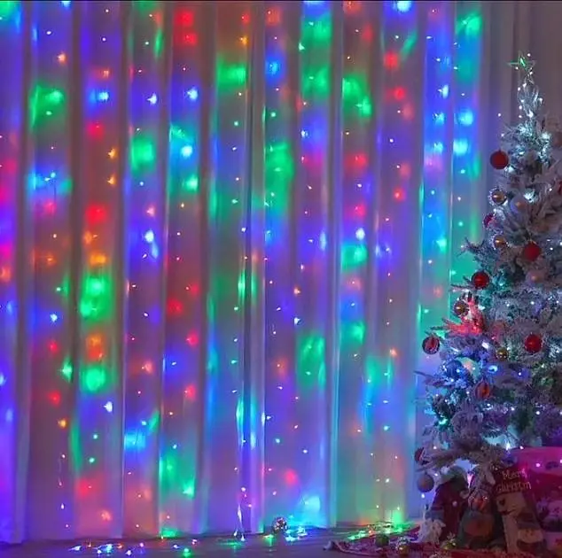 Гірлянда-штора різнокольорова 2x2м 160LED від мережі XPRO (46831-_230) - фото 2