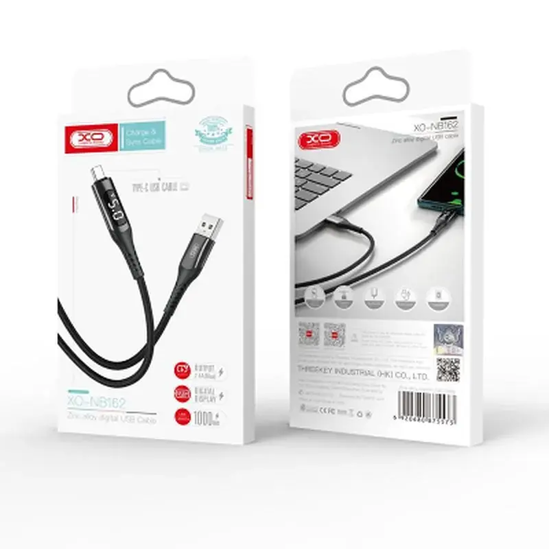 Дата кабель USB 2.0 AM to Lightning 1.0m 2.4A LED black XO (NB162-L-1-BK) - фото 6