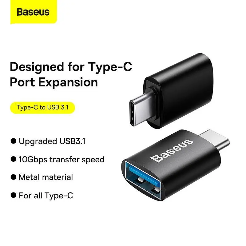 Перехідник Baseus Ingenuity Series Mini OTG Adaptor Type-C to USB-A 3.1 швидкість 10Gbps - фото 5