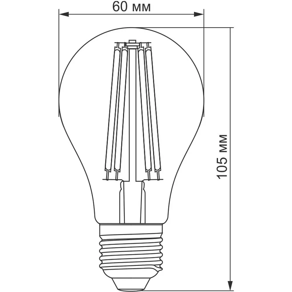 LED лампа Titanum Filament A60 7W E27 2200K бронза (TLFA6007272A) - фото 3