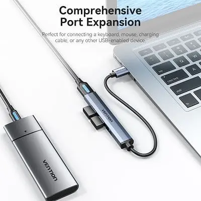 Концентратор Vention USB 3.0 to 1xUSB 3.0 + 3xUSB 2.0 0.15m gray (CKOHB) - фото 7