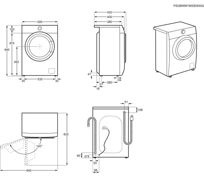 Стиральная машина Electrolux фронтальная, 6кг (EW6S426BUI) - фото 7