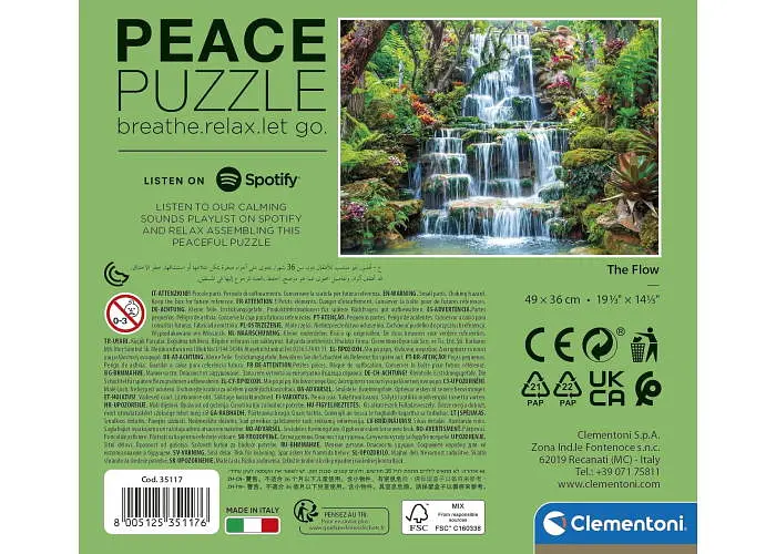 Пазл Clementoni Peace Collection&Spotify: Водоспад (Peace Collection&Spotify - The Waterfall - The Flow Puzzle - 500 pcs.), 500 ел. (35117) - фото 3