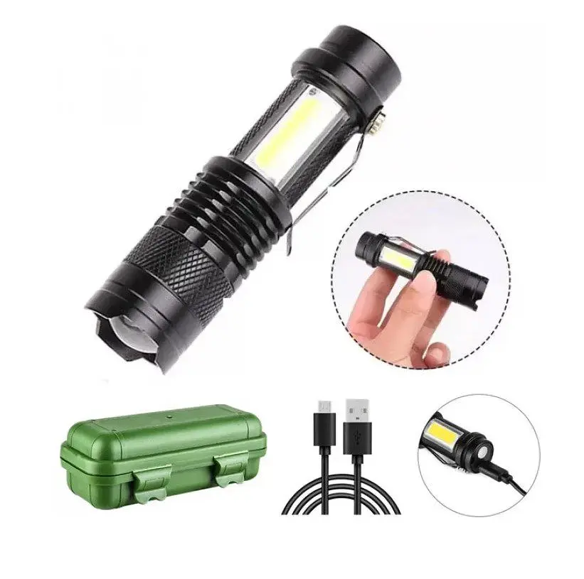 Ліхтарик ручний Bailong BL525 Led-CREE Q5+COB, 3 режими, Zoom, алюміній, акумулятор, 100х24х24 - фото 3