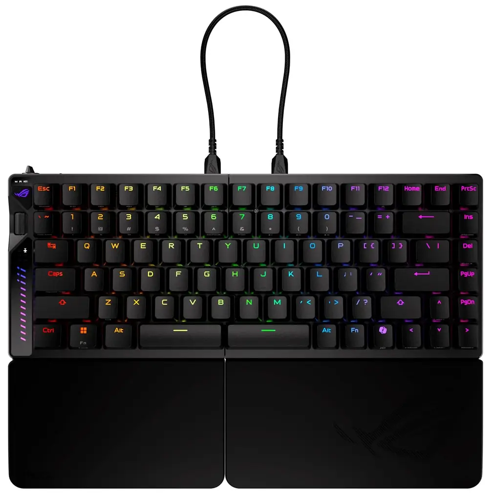 Клавіатура ASUS ROG Falcata Split 83key Magnetic Switch USB-A/WL/BT EN RGB Black (90MP043H-BKUA20) - фото 2