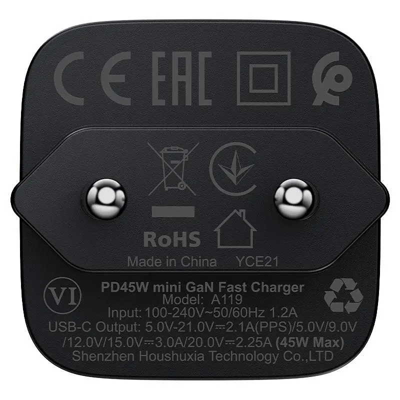 МЗП Acefast A119 PD45W GaN (1USB-C) Black - фото 4