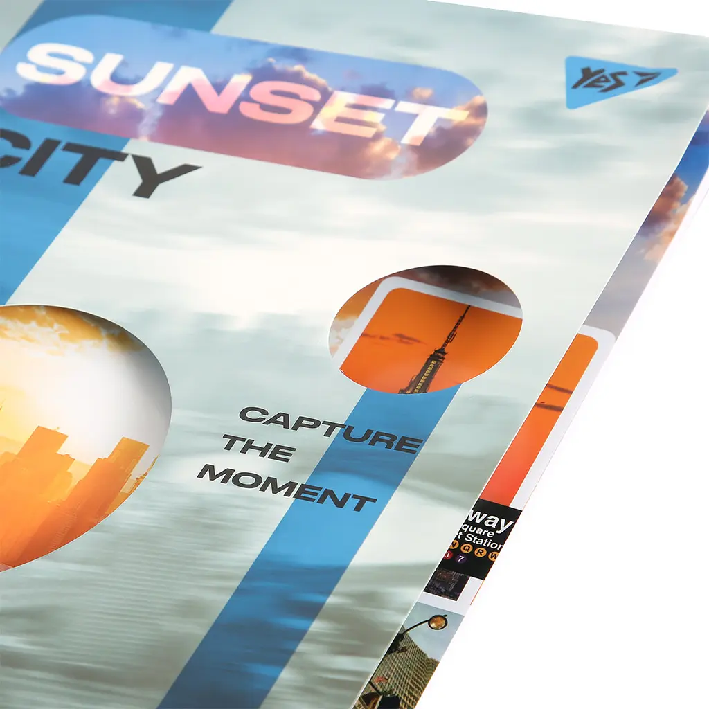 Тетрадь А4 Yes Sunset city с высечкой 60 листов в клетку (682019) - фото 2