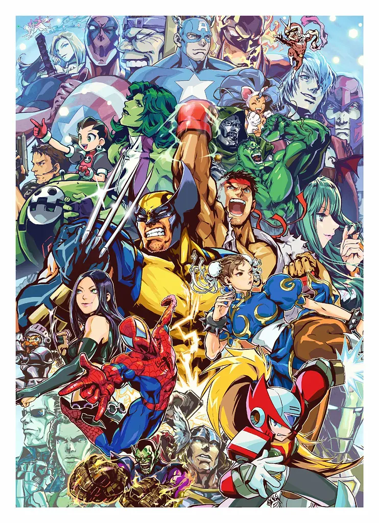Дерев'яний фігурний пазл Marvel vs Capcom, А4, Картонна коробка 100 елементів